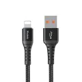 Кабел за данни – Mcdodo (CA-2261) – USB → Lightning, найлон оплетка, алуминий, 3A, 1m – Черен