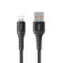 Кабел за данни – Mcdodo (CA-2261) – USB → Lightning, найлон оплетка, алуминий, 3A, 1m – Черен