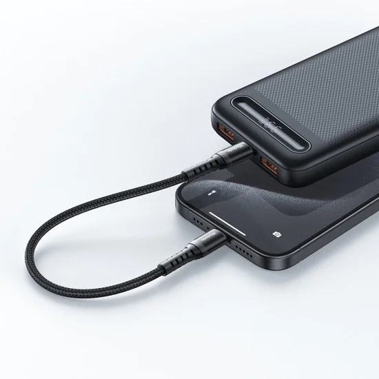 Кабел за данни – Mcdodo (CA-5641) – Type-C → Type-C, найлон оплетка, алуминий, PD60W, 1m – Черен