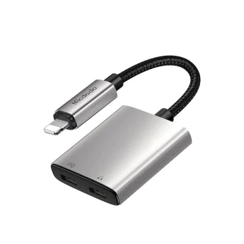 Аудио адаптер Wales Series (CA-5560) - Mcdodo - Lightning към 2x Lightning, 12.5см - Сиво