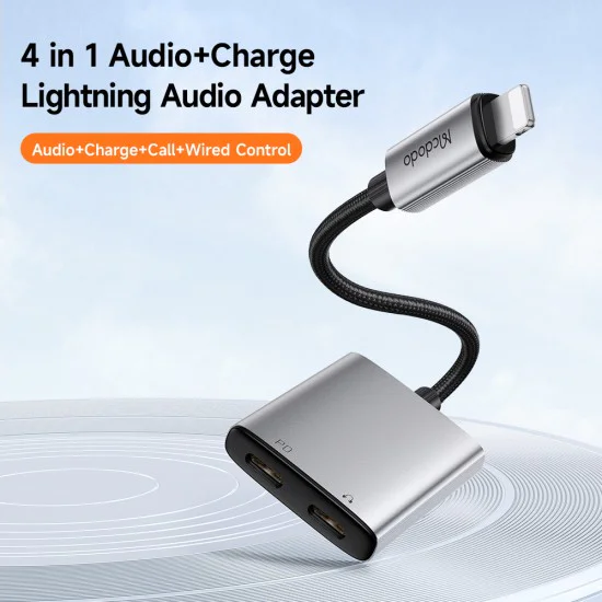 Аудио адаптер Wales Series (CA-5560) - Mcdodo - Lightning към 2x Lightning, 12.5см - Сиво