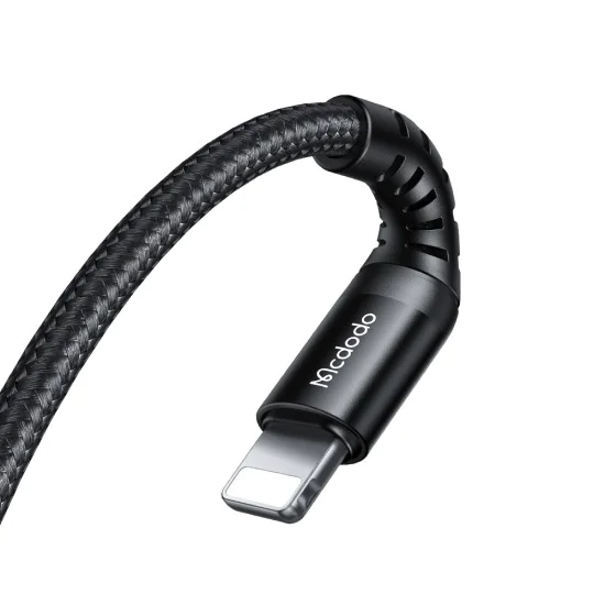 Кабел за данни – Mcdodo (CA-5631) – Type-C → Lightning, найлон оплетка, алуминий, PD36W, 1m – Черен