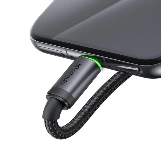 Кабел за данни – Mcdodo (CA-3990) – USB → Micro-USB, найлон оплетка, алуминий, QC4.0, 1m – Черен