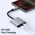 Аудио адаптер Wales Series (CA-5050) - Mcdodo - Type-C към Type-C + Jack 3.5мм, PD 60W - Сиво