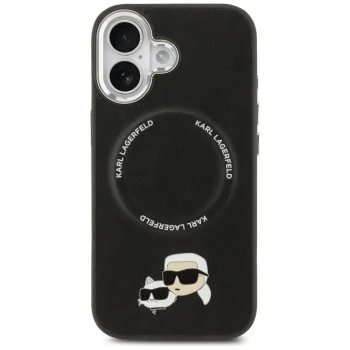 Калъф за iPhone 17 - Karl Lagerfeld - Leather K&C Pins MagSafe (KLHMP17SPSMRKCK) - Черен
