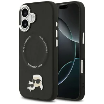 Калъф за iPhone 17 - Karl Lagerfeld - Leather K&C Pins MagSafe (KLHMP17SPSMRKCK) - Черен