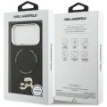 Калъф за iPhone 17 Pro - Karl Lagerfeld - Leather K&C Pins MagSafe (KLHMP17LPSMLRKCK) - Черен