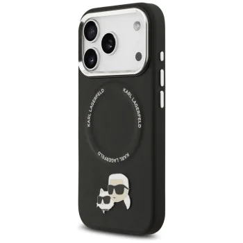 Калъф за iPhone 17 Pro - Karl Lagerfeld - Leather K&C Pins MagSafe (KLHMP17LPSMLRKCK) - Черен