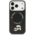 Калъф за iPhone 17 Pro - Karl Lagerfeld - Leather K&C Pins MagSafe (KLHMP17LPSMLRKCK) - Черен