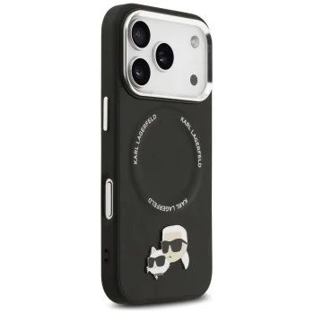 Калъф за iPhone 17 Pro Max - Karl Lagerfeld - Leather K&C Pins MagSafe (KLHMP17XPSMLRKCK) - Черен