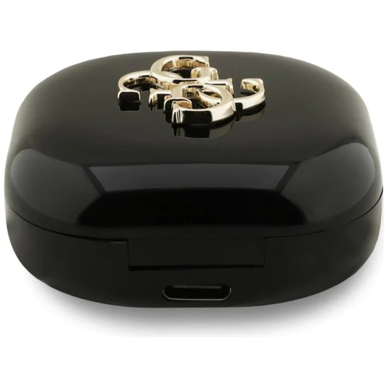 Guess - Безжични слушалки 4G с метално лого (GUTWSJ7HE4GK) - Bluetooth, True Wireless Stereo, USB-C, В ушите - Черни