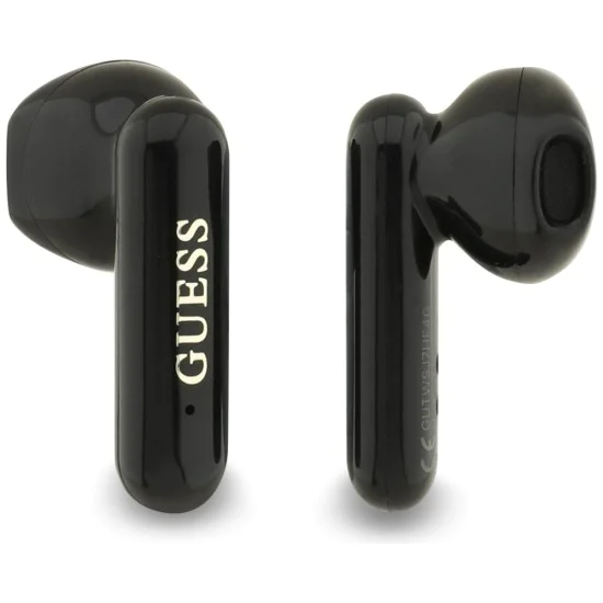 Guess - Безжични слушалки 4G с метално лого (GUTWSJ7HE4GK) - Bluetooth, True Wireless Stereo, USB-C, В ушите - Черни