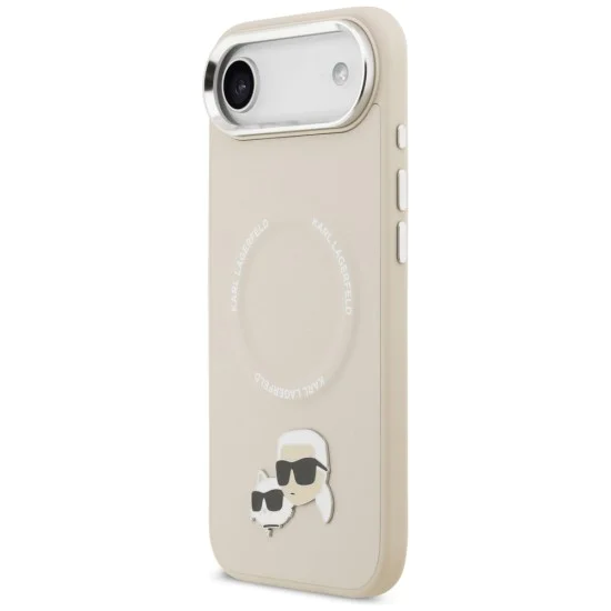 Калъф за iPhone 17 Air - Karl Lagerfeld - Leather K&C Pins MagSafe (KLHMP17MPSMLRKCE) - Бежов