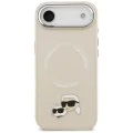 Калъф за iPhone 17 Air - Karl Lagerfeld - Leather K&C Pins MagSafe (KLHMP17MPSMLRKCE) - Бежов
