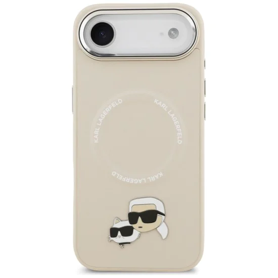 Калъф за iPhone 17 Air - Karl Lagerfeld - Leather K&C Pins MagSafe (KLHMP17MPSMLRKCE) - Бежов