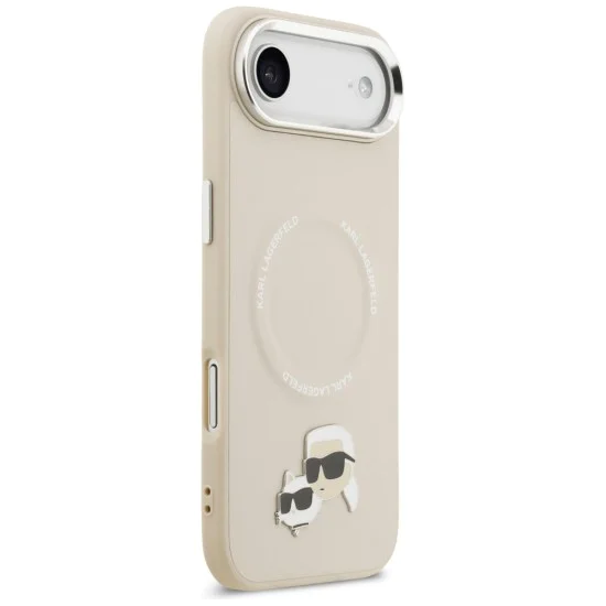 Калъф за iPhone 17 Air - Karl Lagerfeld - Leather K&C Pins MagSafe (KLHMP17MPSMLRKCE) - Бежов