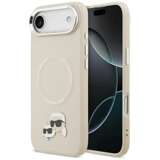 Калъф за iPhone 17 Air - Karl Lagerfeld - Leather K&C Pins MagSafe (KLHMP17MPSMLRKCE) - Бежов