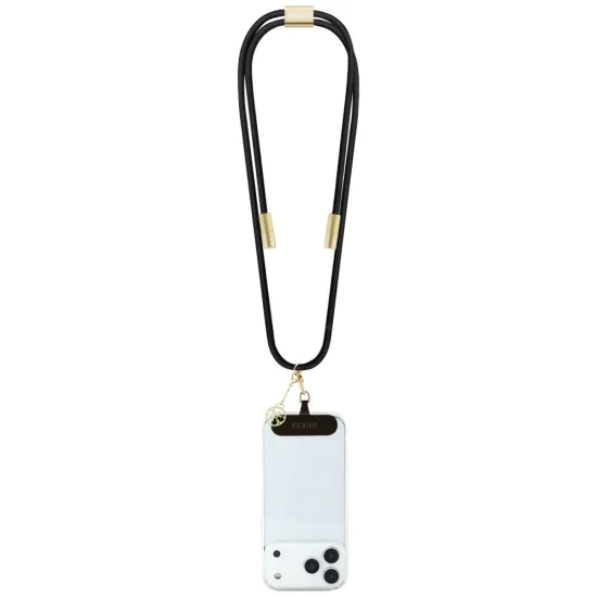 Guess - Кабел за данни CBDY 4G Charm (GUCCUCNY4GDK) - USB-C към USB-C, бързо зареждане, регулируема каишка, защитна капачка, 1.5 м - черен