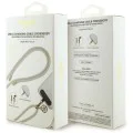 Кабел за данни / зареждане – Guess (GUCCUCNY4GDE) CBDY 4G Charm – USB-C към USB-C, Fast Charge, регулируема каишка, защитна капачка, 1.5m – Бежов