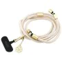 Кабел за данни / зареждане – Guess (GUCCUCNY4GDE) CBDY 4G Charm – USB-C към USB-C, Fast Charge, регулируема каишка, защитна капачка, 1.5m – Бежов