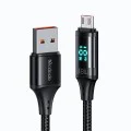 Кабел за данни – Mcdodo (CA-1070) – USB 2.0 → Micro-USB, цифров дисплей, найлон оплетка, алуминий, 3A, 1.2m – Черен