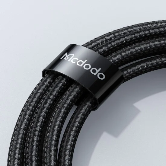 Кабел за данни – Mcdodo (CA-1070) – USB 2.0 → Micro-USB, цифров дисплей, найлон оплетка, алуминий, 3A, 1.2m – Черен