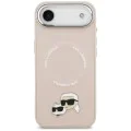 Калъф за iPhone 17 Air - Karl Lagerfeld - Leather Karl & Choupette Pins MagSafe (KLHMP17MPSMLRKCP) - Розов