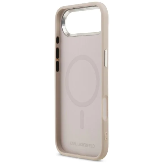 Калъф за iPhone 17 Air - Karl Lagerfeld - Leather Karl & Choupette Pins MagSafe (KLHMP17MPSMLRKCP) - Розов