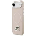 Калъф за iPhone 17 Air - Karl Lagerfeld - Leather Karl & Choupette Pins MagSafe (KLHMP17MPSMLRKCP) - Розов