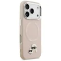 Калъф за iPhone 17 Pro - Karl Lagerfeld - Leather Karl & Choupette Pins MagSafe (KLHMP17LPSMLRKCP) - Розов