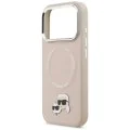 Калъф за iPhone 17 Pro - Karl Lagerfeld - Leather Karl & Choupette Pins MagSafe (KLHMP17LPSMLRKCP) - Розов