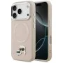 Калъф за iPhone 17 Pro Max - Karl Lagerfeld - Leather с щифтове Karl & Choupette с MagSafe (KLHMP17XPSMLRKCP) - Розов