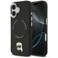 Калъф за iPhone 17 - Karl Lagerfeld - Leather Karl Pin MagSafe (KLHMP17SPSMLRKLK) - Черен