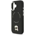 Калъф за iPhone 17 - Karl Lagerfeld - Leather Karl Pin MagSafe (KLHMP17SPSMLRKLK) - Черен