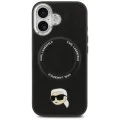 Калъф за iPhone 17 - Karl Lagerfeld - Leather Karl Pin MagSafe (KLHMP17SPSMLRKLK) - Черен