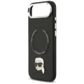 Калъф за iPhone 17 Air - Karl Lagerfeld Leather Karl Pin MagSafe - Черен