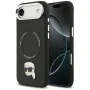 Калъф за iPhone 17 Air - Karl Lagerfeld Leather Karl Pin MagSafe - Черен