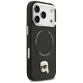Калъф за iPhone 17 Pro - Karl Lagerfeld - Leather Karl Pin MagSafe (KLHMP17LPSMLRKLK) - Черен