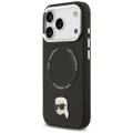 Калъф за iPhone 17 Pro - Karl Lagerfeld - Leather Karl Pin MagSafe (KLHMP17LPSMLRKLK) - Черен