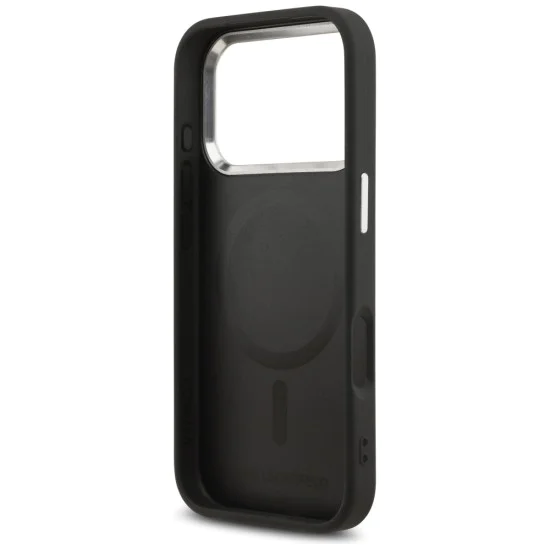 Калъф за iPhone 17 Pro Max - Karl Lagerfeld - Leather Karl Pin MagSafe (KLHMP17XPSMLRKLK) - Черен