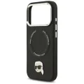 Калъф за iPhone 17 Pro Max - Karl Lagerfeld - Leather Karl Pin MagSafe (KLHMP17XPSMLRKLK) - Черен