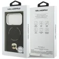 Калъф за iPhone 17 Pro Max - Karl Lagerfeld - Leather Karl Pin MagSafe (KLHMP17XPSMLRKLK) - Черен