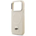 Калъф за iPhone 17 Pro - Karl Lagerfeld - Leather Karl Pin MagSafe (KLHMP17LPSMLRKLE) - Бежов