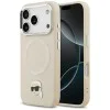 Калъф за iPhone 17 Pro Max - Karl Lagerfeld - Leather Karl Pin MagSafe (KLHMP17XPSMLRKLE) - Бежов