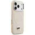 Калъф за iPhone 17 Pro Max - Karl Lagerfeld - Leather Karl Pin MagSafe (KLHMP17XPSMLRKLE) - Бежов