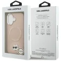 Калъф за iPhone 17 - Karl Lagerfeld - Leather Choupette Pin MagSafe (KLHMP17SPSMLRCHP) - Розов