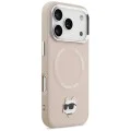 Калъф за iPhone 17 Pro Max - Karl Lagerfeld - Leather Choupette Pin MagSafe (KLHMP17XPSMLRCHP) - Розов