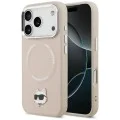 Калъф за iPhone 17 Pro Max - Karl Lagerfeld - Leather Choupette Pin MagSafe (KLHMP17XPSMLRCHP) - Розов