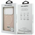 Калъф за iPhone 17 Pro Max - Karl Lagerfeld - Leather Choupette Pin MagSafe (KLHMP17XPSMLRCHP) - Розов