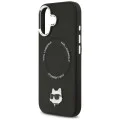 Калъф за iPhone 17 - Karl Lagerfeld - Leather калъф Choupette с щифт MagSafe (KLHMP17SPSMLRCHK) - Черен